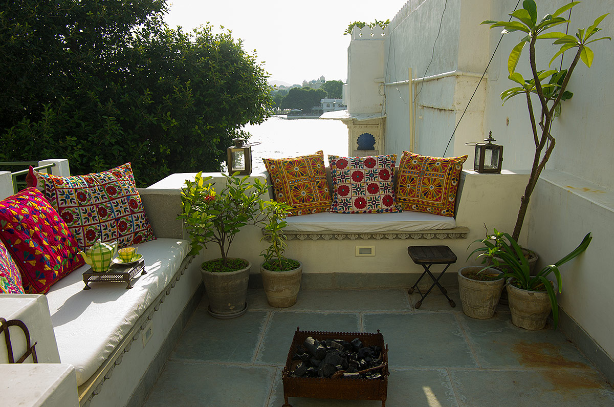 Private roof terrace overlooking Pichola Lake